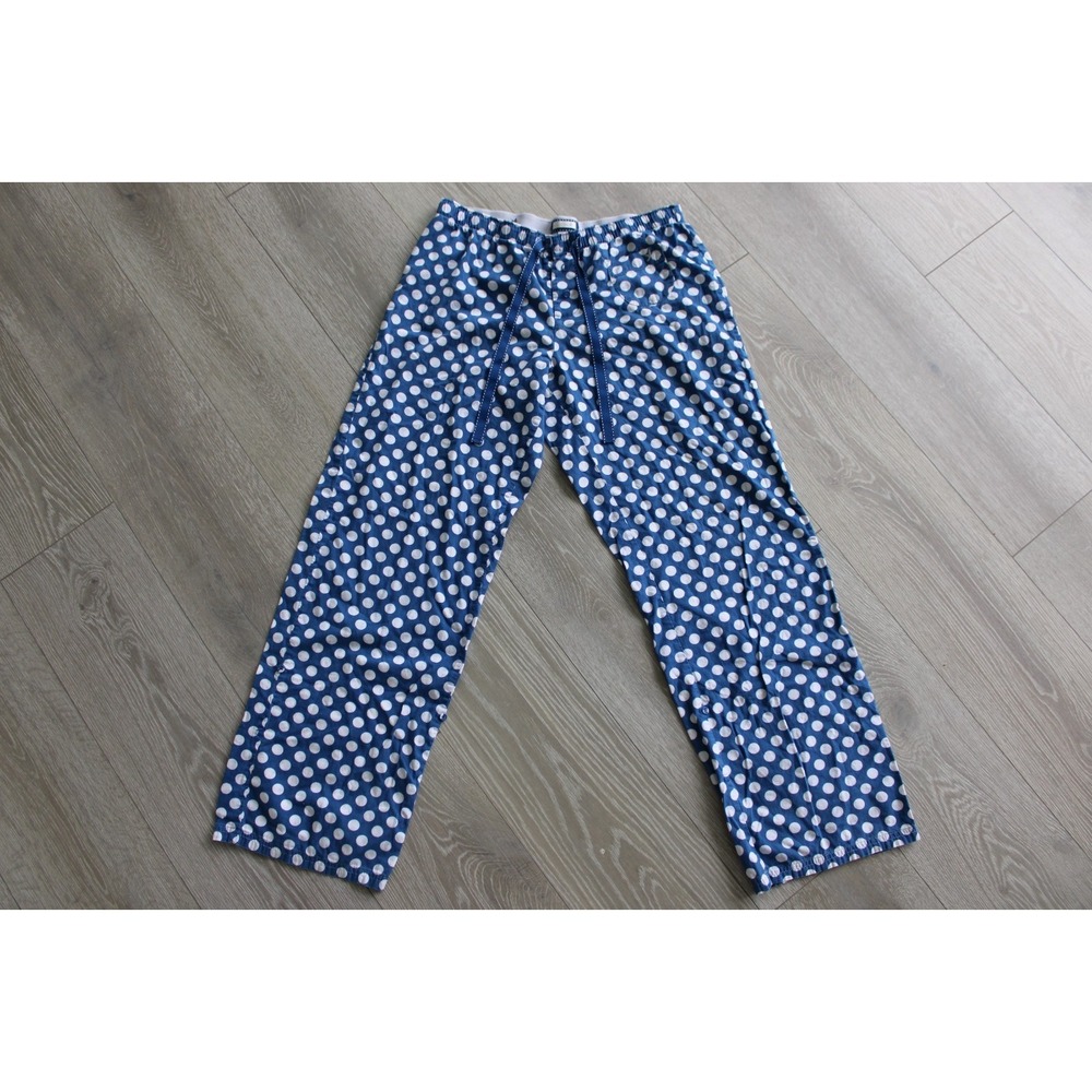 Aerie Womens‎ Blue White Drawstring Waist Polka Dot Cotton Pajama Pants Size M